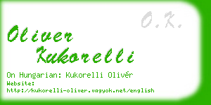 oliver kukorelli business card